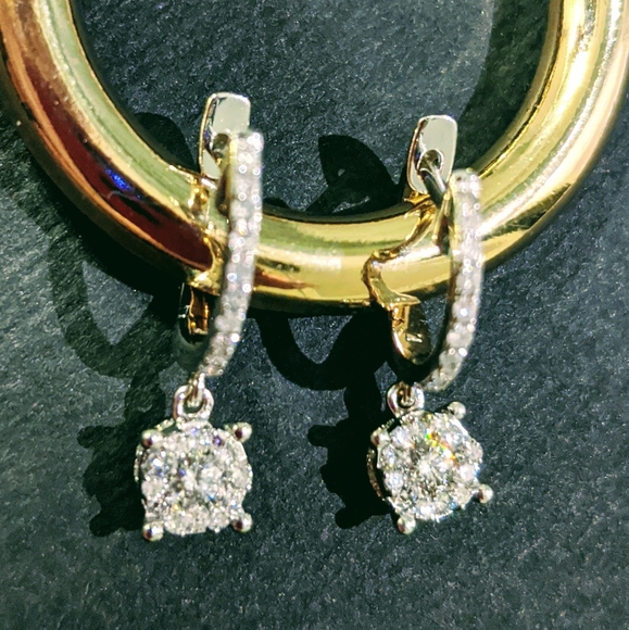 EFFY 14k white gold and diamond earrings 0.50 TCW - Picture 1 of 7